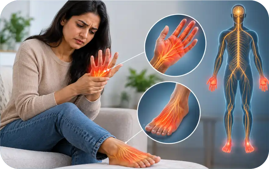 Neurologist in Mumbai checking a patient for numbness and tingling in hands and feet